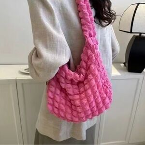 Pink Knitted Women's Bag